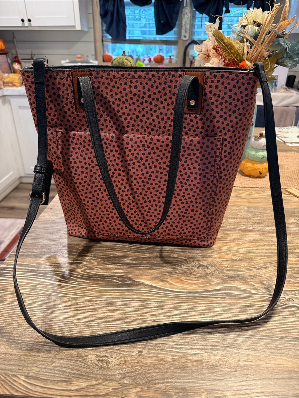 Lauren Conrad Polka Dot Tote Bag with Black Handles - Picture 7 of 7